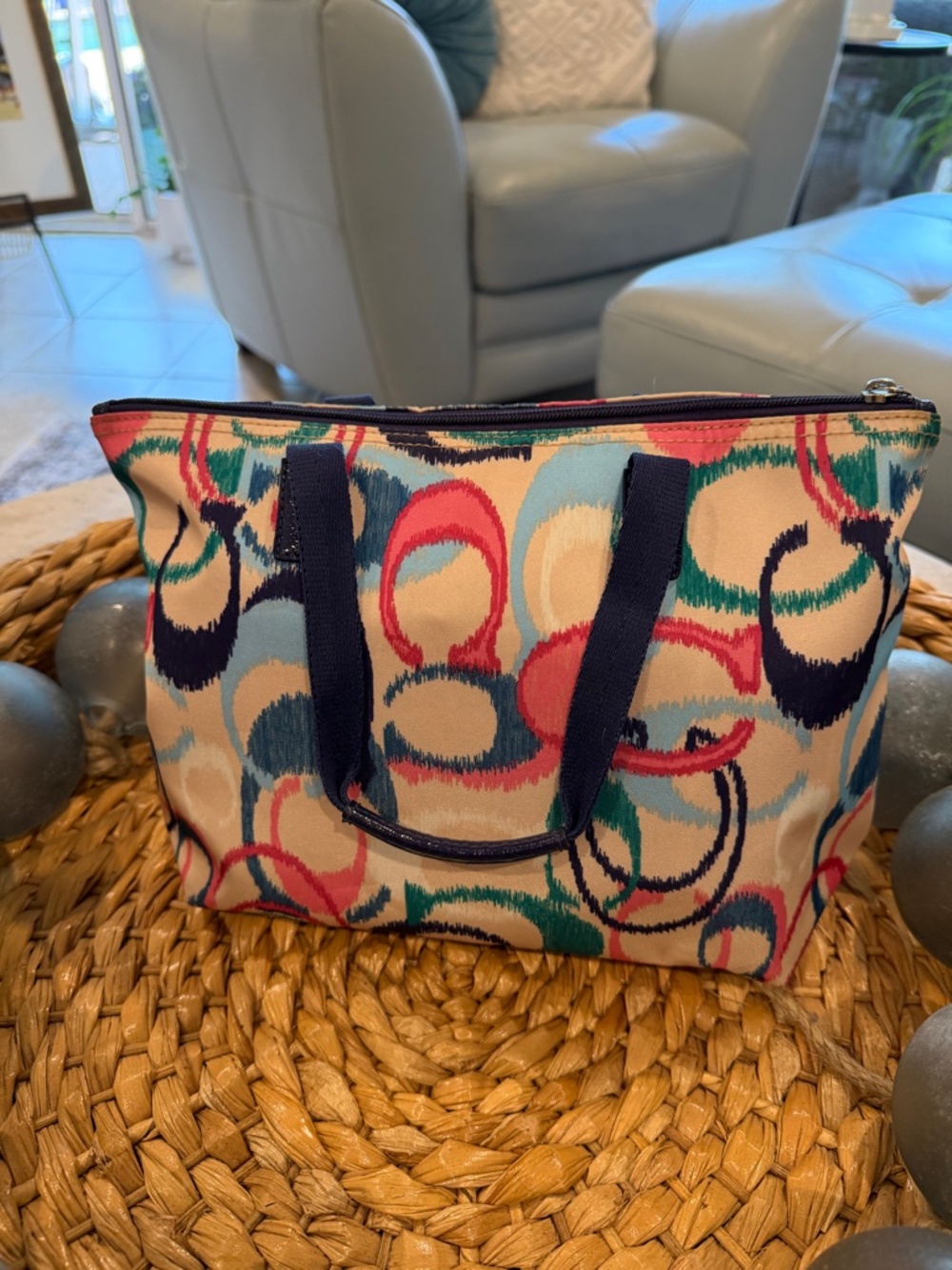 Authentic Vintage Coach Bag / Purse Multicolor Ikat
